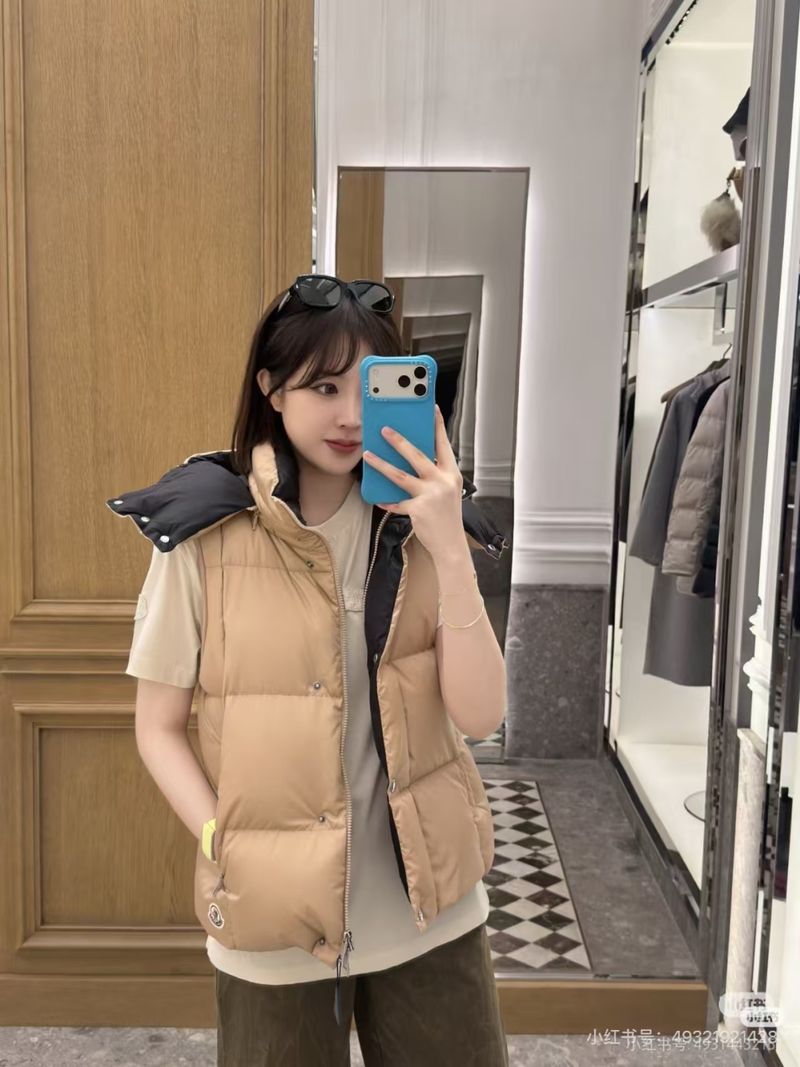 몽클레르 후드 다운 베스트 - 여자 패딩 레플리카 참고 이미지